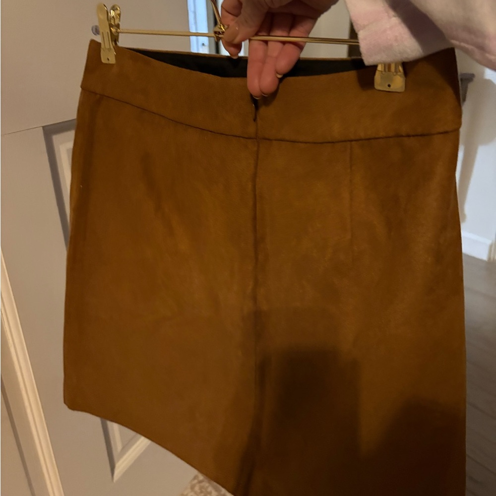 J. Crew Brown Faux Suede Mini Skirt